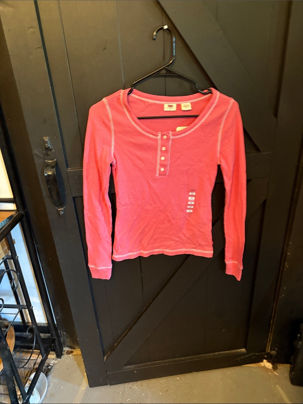Levi's Coral Pink Long-Sleeve Henley Top